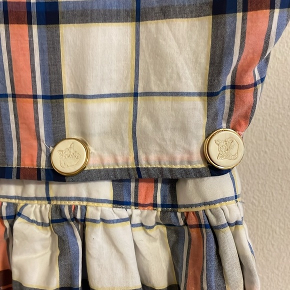 Maison Kitsune Check Bali Dress Women’s Size Small Mini Plaid Red Blue White - Picture 7 of 10